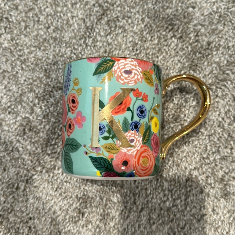New Rifle Paper Co for Anthropologie “K” monogram cup